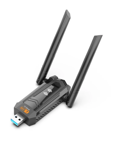 FX-BE6500D Wi-Fi 7 USB adapter with twin external antennas